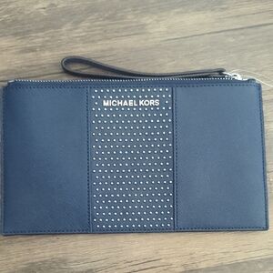 Michael Kors Navy Blue Studded Wristlet